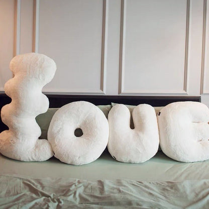 Letter Organic Style Bedside Three-dimensional Sculpture Pillow Bedroom Living Room
