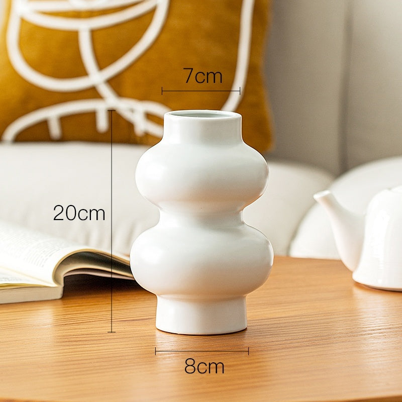 Minimalist Organic White Cream Style Ceramic Vase Decoration
