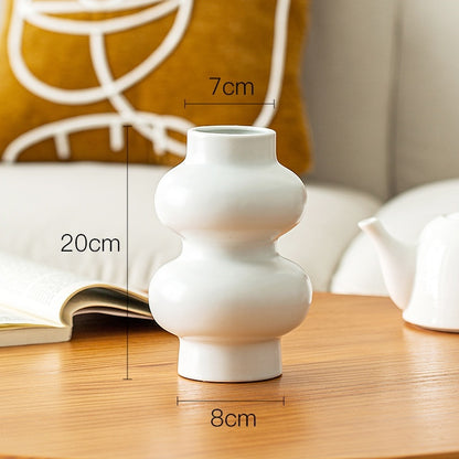 Minimalist Organic White Cream Style Ceramic Vase Decoration