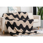 Retro Funky Groovy Style Half Velvet Knitted Sofa Blanket