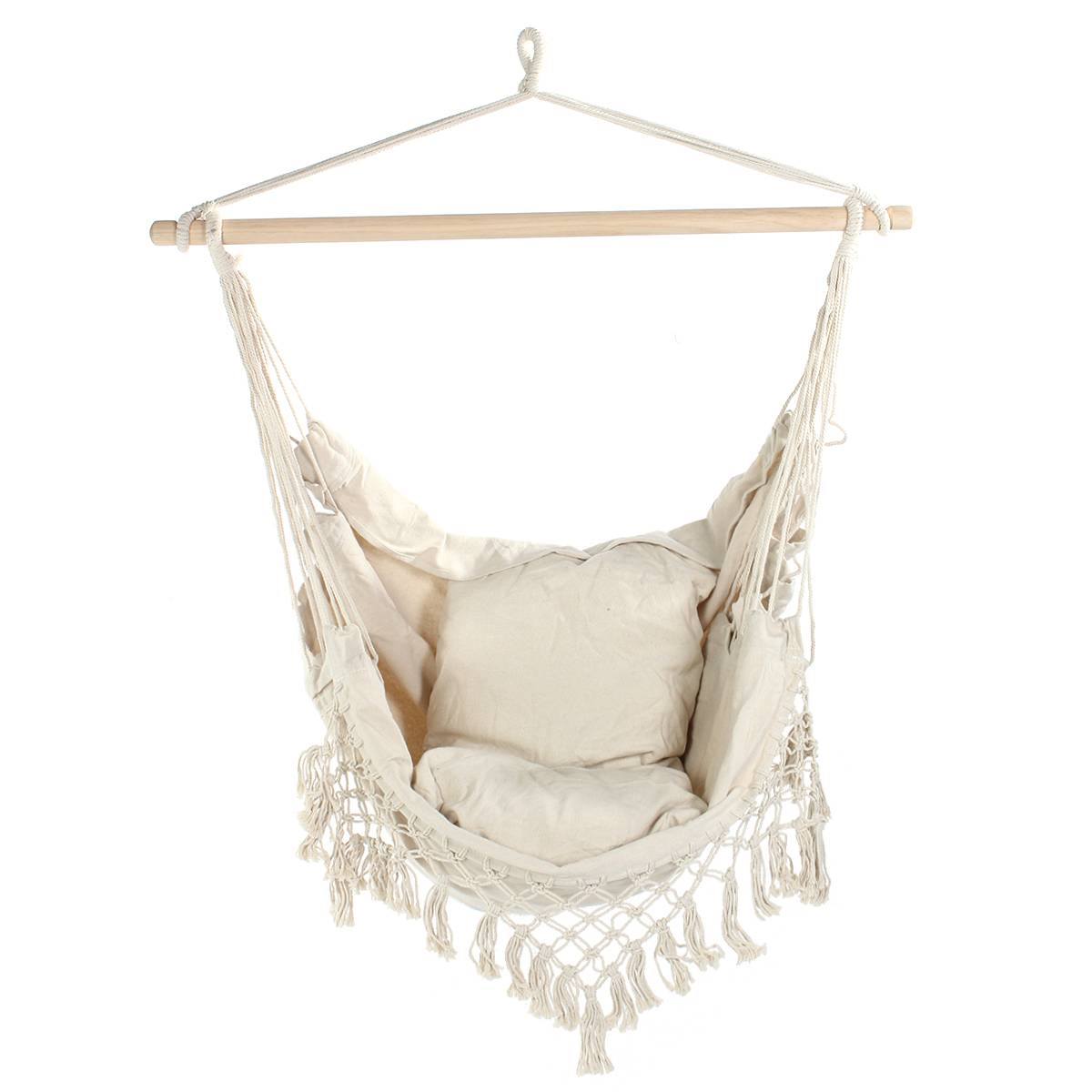 Chaise suspendue à pampilles de style ferme nordique bohème pour salon extérieur