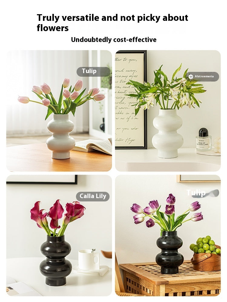 Minimalist Organic White Cream Style Ceramic Vase Decoration