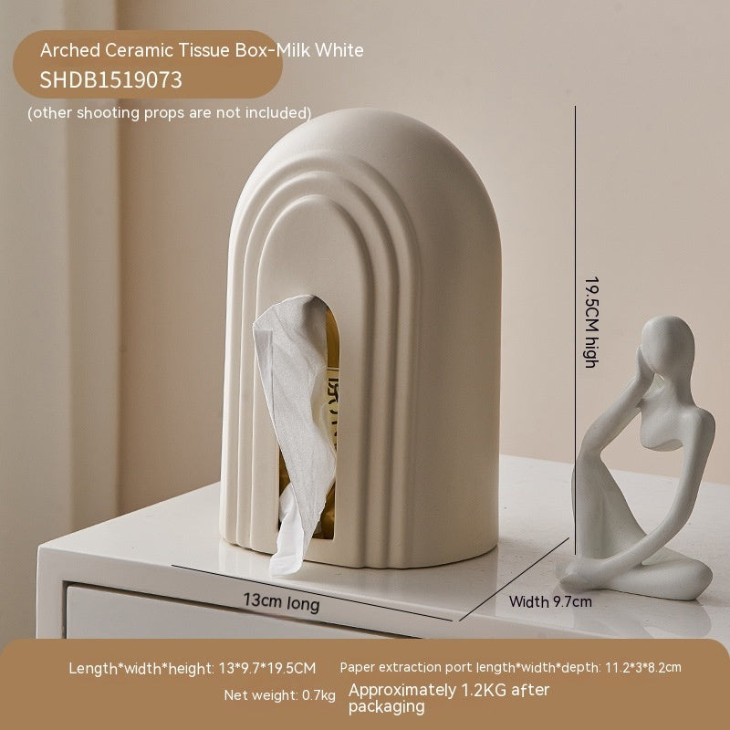 Farmhouse Instagram Style Arch Ceramic Tissue Box Decoration