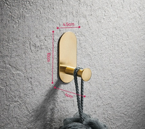 Toallero de barra simple Gancho de baño Colgante dorado para baño