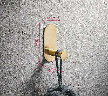 Toallero de barra simple Gancho de baño Colgante dorado para baño
