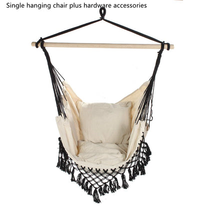 Chaise suspendue à pampilles de style ferme nordique bohème pour salon extérieur