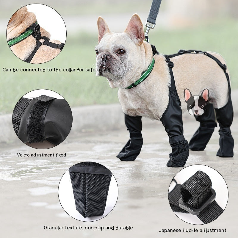 Waterproof Dog Shoes Adjustable Dog Boots Pet Breathbale Shoes For Walking Soft French Dog Shoes Pets Paws Protector Pet Products