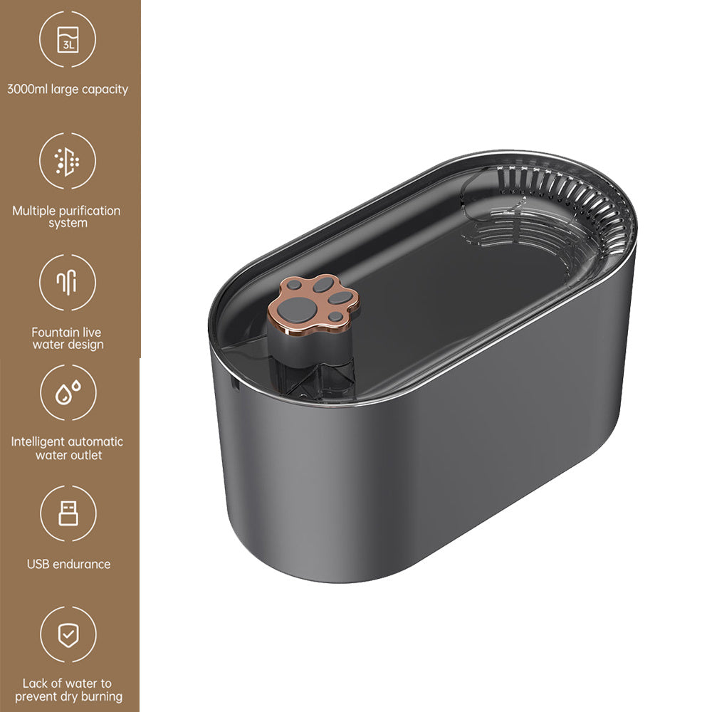 Bebedero automático con filtro para gatos de 3 l, dispensador de agua para mascotas, dispensador de agua ultrasilencioso con LED, productos para mascotas