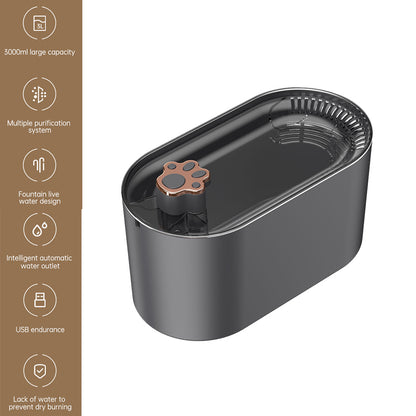 Bebedero automático con filtro para gatos de 3 l, dispensador de agua para mascotas, dispensador de agua ultrasilencioso con LED, productos para mascotas