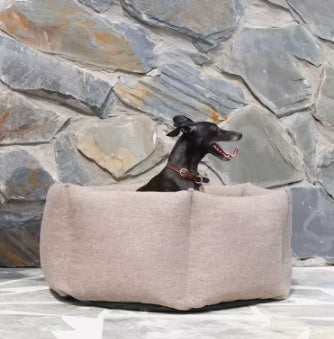 Cama para perros con forma de donut de tela suave y cómoda