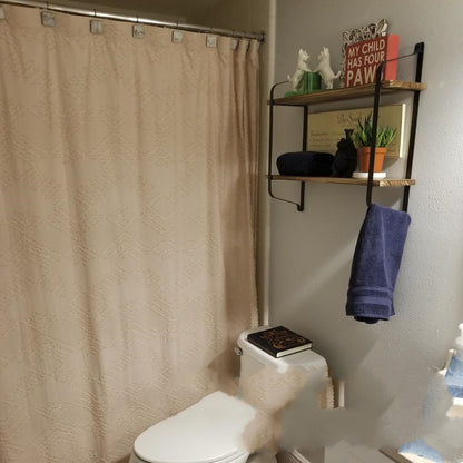 Estantes Cocina Baño Estante de pared de madera maciza Soporte de hierro forjado