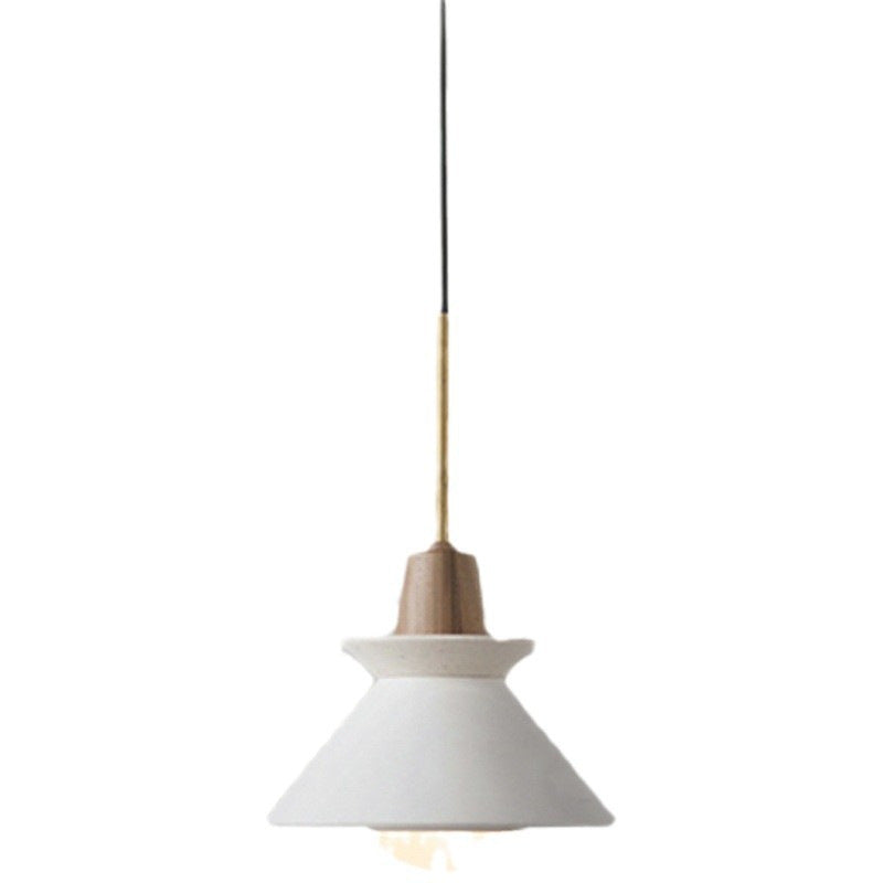 Lámpara colgante minimalista creativa de cemento de estilo de madera para cocina y comedor