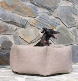 Cama para perros con forma de donut de tela suave y cómoda