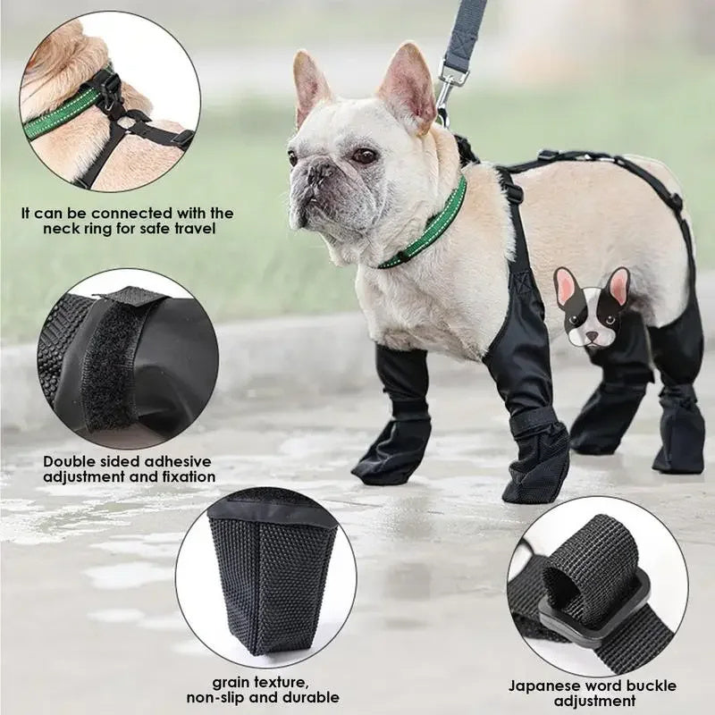 Waterproof Dog Shoes Adjustable Dog Boots Pet Breathbale Shoes For Walking Soft French Dog Shoes Pets Paws Protector Pet Products