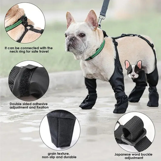 Zapatos impermeables para perros, botas ajustables para perros, zapatos transpirables para mascotas para caminar, zapatos franceses suaves para perros, protectores de patas para mascotas, productos para mascotas