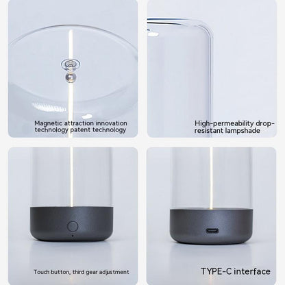 Nueva luz LED para acampar al aire libre, luz nocturna portátil recargable tipo C con alta transparencia y luz de ambiente creativo anticaídas