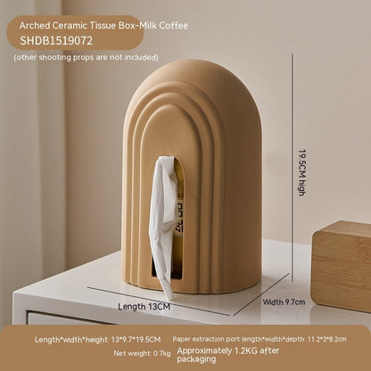 Farmhouse Instagram Style Arch Ceramic Tissue Box Decoration