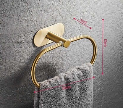 Toallero de barra simple Gancho de baño Colgante dorado para baño