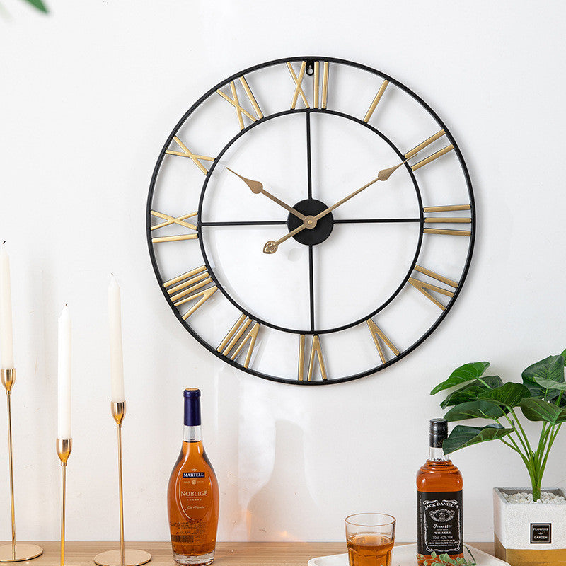 Modern Minimalist Style Decoration Creative Metal Clock