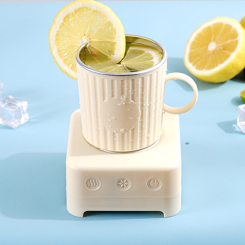 Mini máquina para hacer hielo con refrigeración rápida para bebidas y cerveza, de grado alimenticio, 400 ml, para calentar bebidas frías