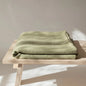 Ins Style Minimalist Organic Pure Linen Bed Sheet Bedroom Grass Green / 240X245Cm